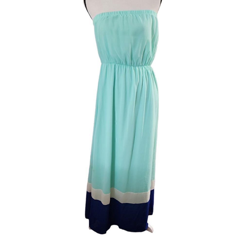 Pink owl strapless tube top sleeveless maxi dress